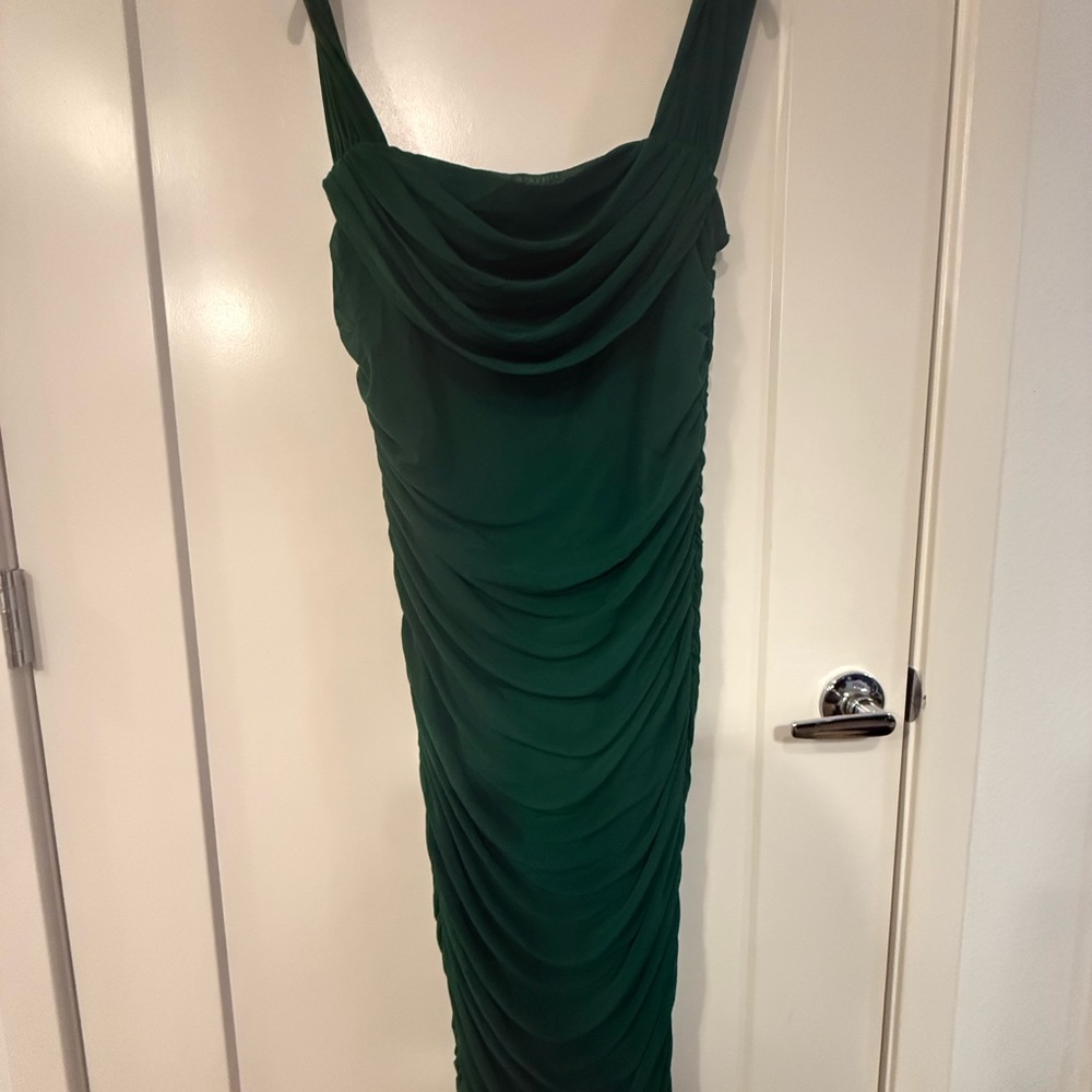 Elegant Green Draped Dress